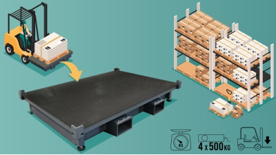 Forkliftable weighing platform for forklift truck