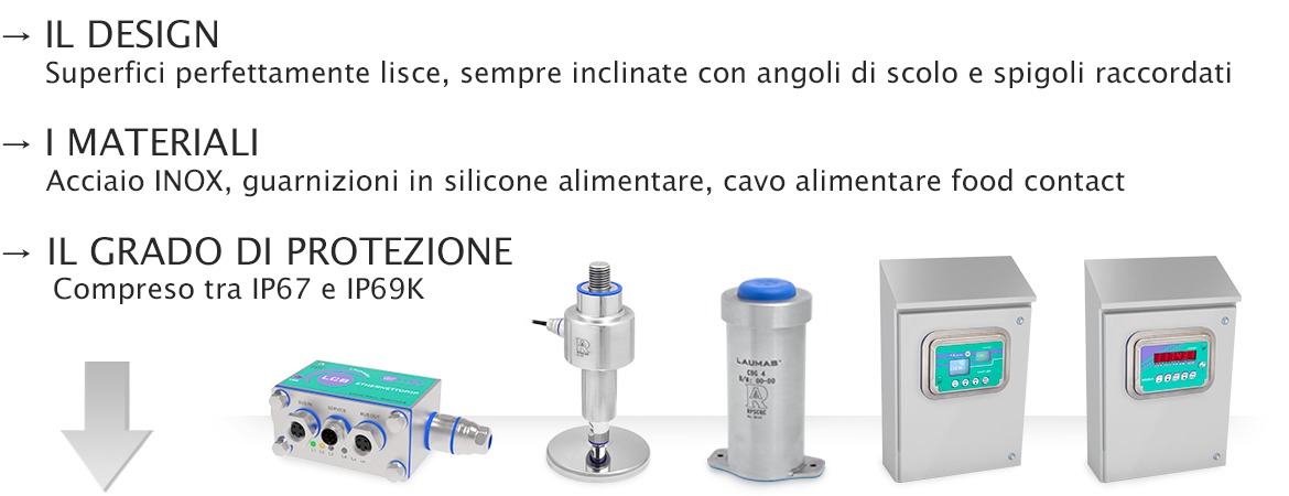 Sistemi di pesatura igienici, certificati, sanificabili