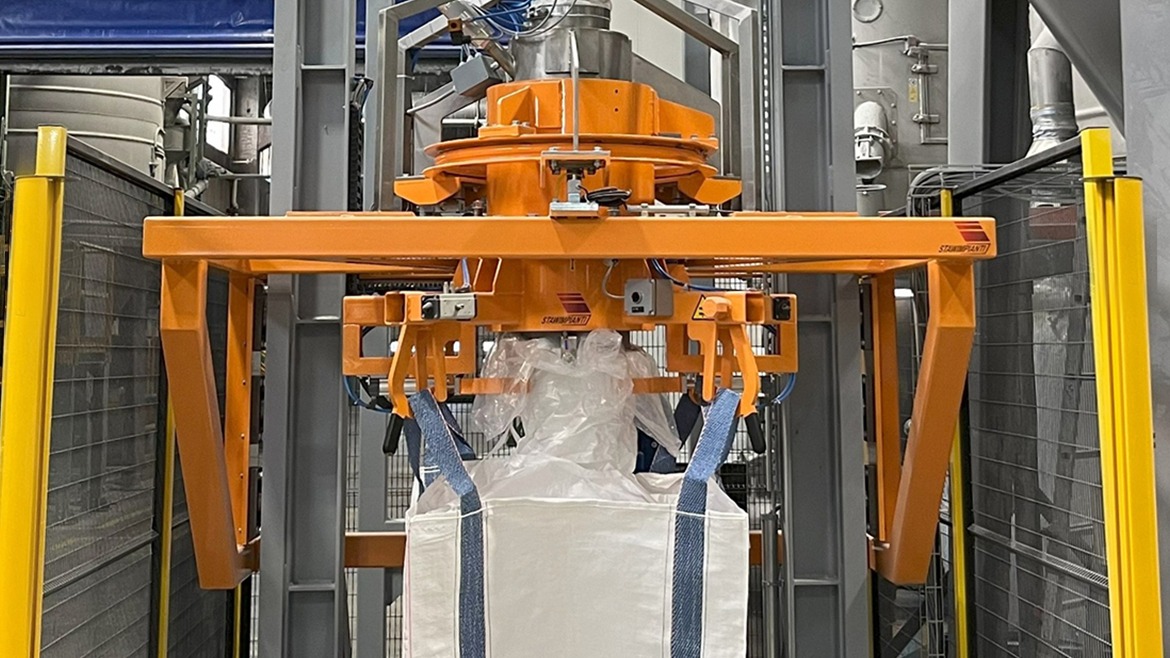 Weighing system for a semiautomatic big bag filling machine