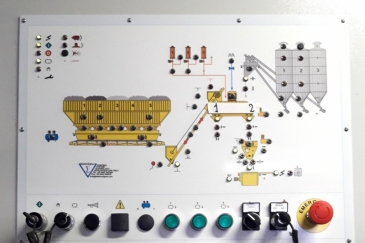 Concrete mixing plant: installation of the W100 weight indicator in the control panel