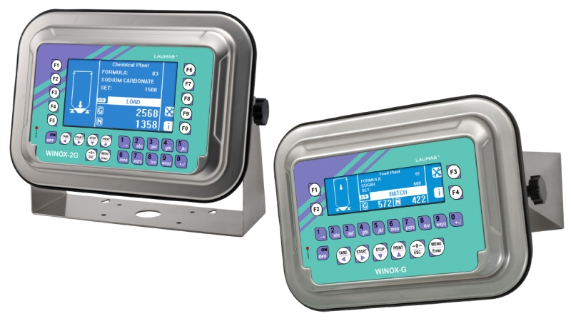 L’indicatore di peso LAUMAS WINOX nei due modelli: 2G con doppio display grafico e G.