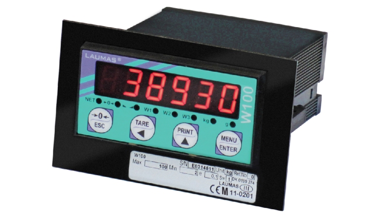 The W100 weight indicator with front panel use