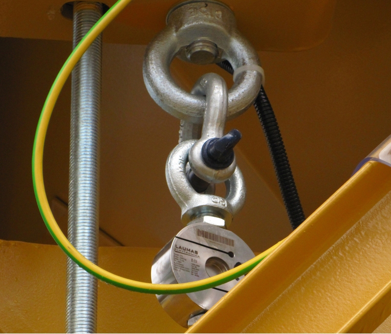 Célula de carga de tracción CTL utilizada en la cinta de pesaje de áridos de una planta de producción de hormigón