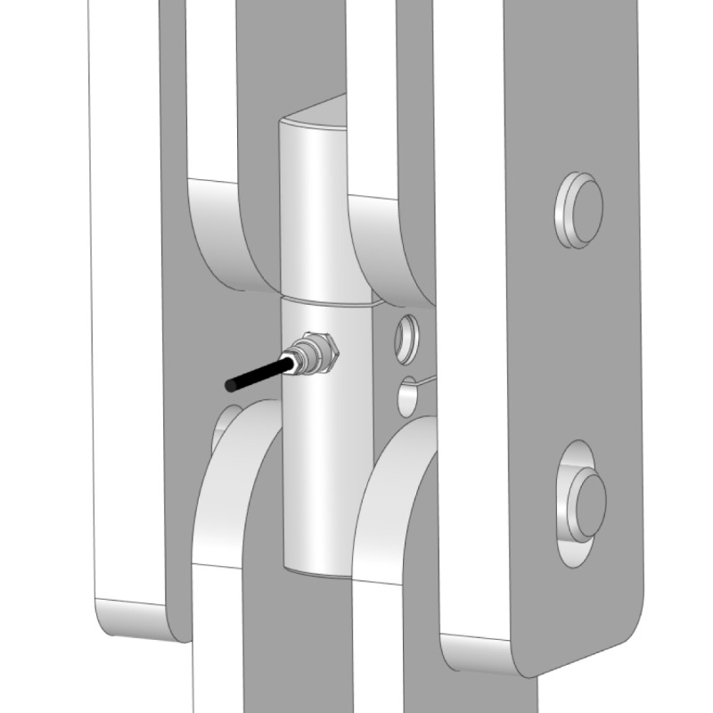 Célula de carga de tracción modelo TAL, con dispositivo de seguridad.